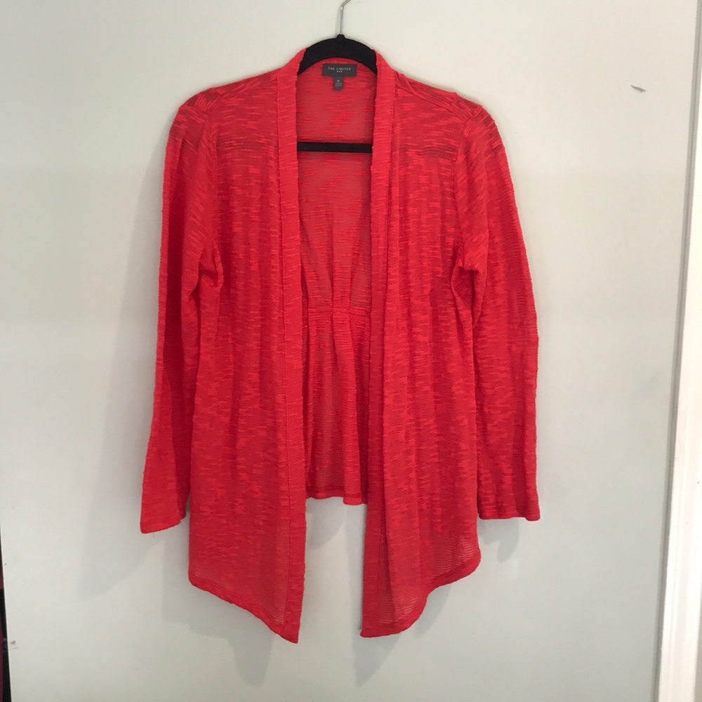 THE LIMITED Stylish Slim Red Cardigan (Medium)